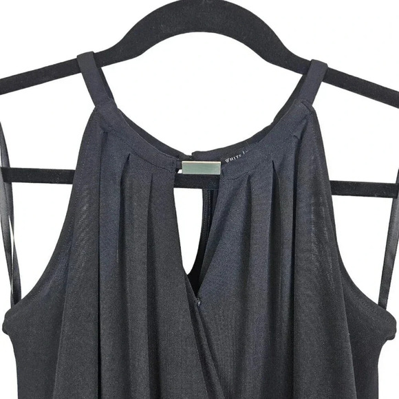 White House Black Market Black Halter Top Blouse Sleeveless Size X Small WHBM XS - Picture 2 of 9